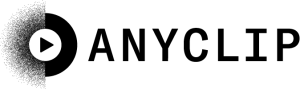 Anyclip black and white logo.