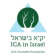 Logo with a green tree inside a blue triangle, Hebrew text, “ICA in Israel,” and “ICA Charitable Foundation” underneath.